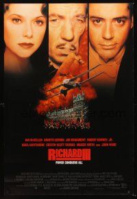 5k605 RICHARD III int'l DS 1sh '95 Ian McKellen, Annette Bening, Robert Downey Jr., Shakespeare!
