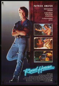 5k607 ROAD HOUSE 1sh '89 full-length Patrick Swayze is the best bouncer in the business!