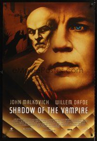 5k638 SHADOW OF THE VAMPIRE 1sh '00 art of John Malkovich as F.W. Murnau, Willem Dafoe!