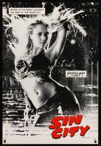 5k655 SIN CITY b&w teaser DS 1sh '05 graphic novel by Frank Miller, sexy image of Jessica Alba!