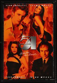 5k701 STUDIO 54 advance 1sh '99 Ryan Phillipe, Salma Hayek, Neve Campbell, Mike Myers as Rubell!