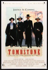 5k740 TOMBSTONE DS 1sh '93 Kurt Russell as Wyatt Earp, Val Kilmer as Doc Holliday