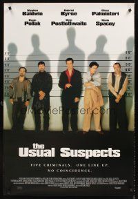 5k771 USUAL SUSPECTS English 1sh '95 Kevin Spacey with watch, Baldwin, Byrne, Palminteri, Singer!