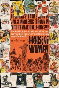 5m007 LOT OF 26 FOLDED ONE-SHEETS '53 - '75 House of Women, Colossus of Rhodes & many more!