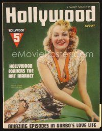 5m091 HOLLYWOOD magazine August 1937 full-length portrait of sexy Paula Stone!