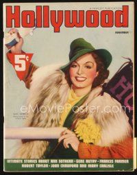 5m094 HOLLYWOOD magazine November 1937 Gail Patrick at football game, Carole Lombard for Lucky!