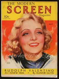 5m079 MODERN SCREEN magazine May 1931 artwork portrait of smiling Marlene Dietrich!
