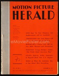 5m064 MOTION PICTURE HERALD exhibitor magazine November 22, 1941 great 2-page Dumbo ad, Bud & Lou!