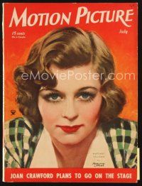 5m108 MOTION PICTURE magazine July 1934 artwork portrait of Margaret Sullavan by Marland Stone!