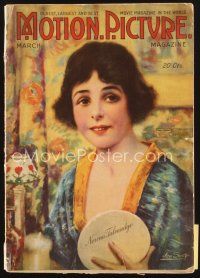 5m095 MOTION PICTURE magazine March 1918 wonderful art of Norma Talmadge by Leo Sielke Jr.!
