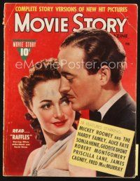 5m114 MOVIE STORY magazine February 1940 Olivia De Havilland & David Niven in Raffles!