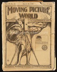5m056 MOVING PICTURE WORLD exhibitor magazine Mar 30, 1918 2pg cartoon of Chaplin's A Dog's Life!