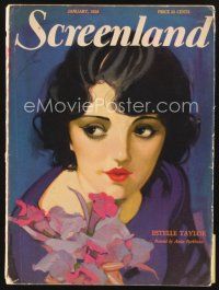 5m129 SCREENLAND magazine January 1928 great art of sexy Estelle Taylor by Anita Parkhurst!
