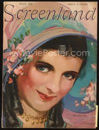 5m125 SCREENLAND magazine July 1927 art of Marceline Day by Parkhurst, great Babe Ruth article!