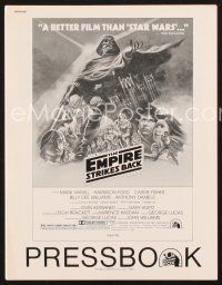 5m349 EMPIRE STRIKES BACK pressbook '80 George Lucas sci-fi classic, cool artwork by Tom Jung!