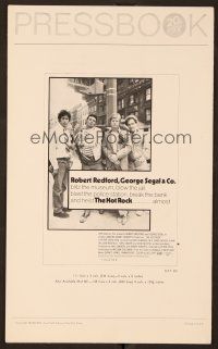 5m363 HOT ROCK pressbook '72 Robert Redford, George Segal, cool cast portrait on the street!
