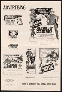 5m383 MARSHAL OF CEDAR ROCK pressbook '52 cowboy Allan 'Rocky' Lane & Black Jack!