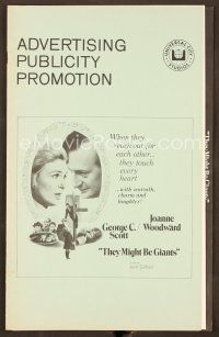5m427 THEY MIGHT BE GIANTS pressbook '71 George C. Scott & Joanne Woodward touch every heart!