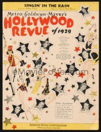 5m279 HOLLYWOOD REVUE sheet music '29 top stars pictured, the original Singin' in the Rain!