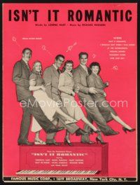 5m284 ISN'T IT ROMANTIC sheet music '48 image of Veronica Lake & top cast, the title song!