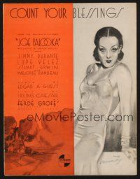 5m295 PALOOKA sheet music '34 wonderful art of sexy Lupe Velez by Harris, Count Your Blessings!