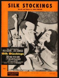 5m310 SILK STOCKINGS sheet music '57 art of Fred Astaire & Cyd Charisse by Kapralik, title song!