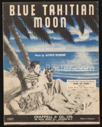 5m311 SON OF FURY English sheet music '42 Tyrone Power & sexy Gene Tierney, Blue Tahitian Moon!