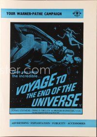 5m439 VOYAGE TO THE END OF THE UNIVERSE English pressbook '64 AIP, Ikarie XB 1, sci-fi art!