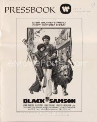 5m330 BLACK SAMSON pressbook '74 Charles Bail, Rockne Tarkinton, wild blaxploitation images!
