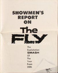 5m353 FLY Showmen's Report pressbook '58 $100 to the 1st person who proves this movie can't happen!