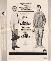 5m388 ODD COUPLE pressbook '68 full-length art of best friends Walter Matthau & Jack Lemmon!