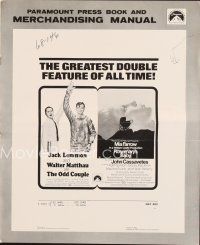 5m389 ODD COUPLE/ROSEMARY'S BABY pressbook '69 the greatest and oddest double feature of all time!