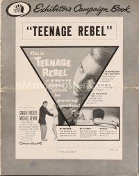 5m426 TEENAGE REBEL pressbook '56 Rennie sends daughter to mom Ginger Rogers so he can have fun!
