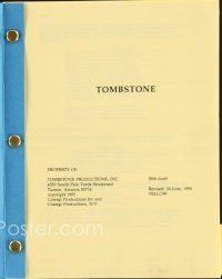 5m209 TOMBSTONE fifth draft script June 24, 1993, western screenplay by Kevin Jarre!