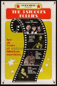 5p014 3 STOOGES FOLLIES 1sh '74 Buster Keaton, Vera Vague & Batman!