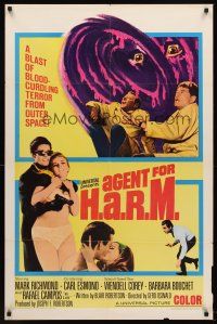 5p037 AGENT FOR H.A.R.M. 1sh '66 Mark Richman, Wendell Corey, sexy spy in bikini!