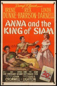 5p064 ANNA & THE KING OF SIAM 1sh '46 pretty Irene Dunne, Rex Harrison & sexy Linda Darnell!