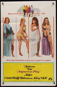 5p068 ANYONE CAN PLAY 1sh '68 sexiest near-naked Ursula Andress, Virna Lisi, Claudine Auger & Mell!