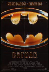 5p084 BATMAN style C 1sh '89 Michael Keaton, Jack Nicholson, directed by Tim Burton!
