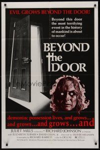 5p096 BEYOND THE DOOR 1sh '74 demonic possession lives, the most terrifying event of mankind!