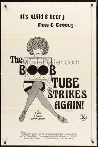 5p117 BOOB TUBE STRIKES AGAIN 1sh '77 wild art from zany sex-soap opera!