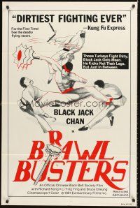 5p124 BRAWL BUSTERS 1sh '81 martial arts kung fu, those turkeys fight dirty!