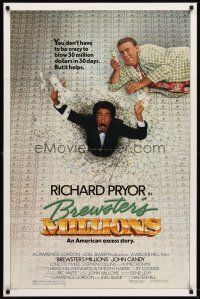 5p127 BREWSTER'S MILLIONS 1sh '85 Richard Pryor & John Candy need to spend LOTS of money!