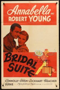 5p129 BRIDAL SUITE style D 1sh '39 cool image of pretty Annabella & Robert Young!