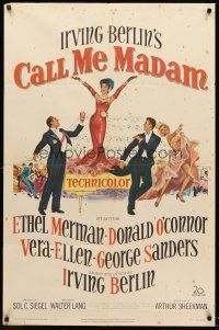 5p146 CALL ME MADAM 1sh '53 Ethel Merman, Donald O'Connor & Vera-Ellen sing Irving Berlin songs!