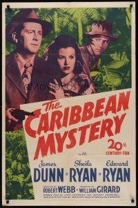 5p155 CARIBBEAN MYSTERY 1sh '45 James Dunn, Sheila Ryan & Edward Ryan in the topical jungle!