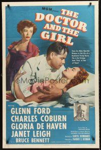 5p247 DOCTOR & THE GIRL 1sh '49 Glenn Ford, Janet Leigh, Charles Coburn, Gloria De Haven