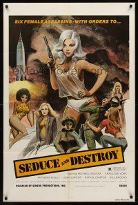 5p251 DOLL SQUAD 1sh '73 Ted V. Mikels directed, lady assassins with orders to Seduce and Destroy!