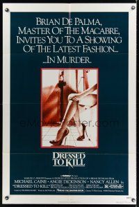 5p265 DRESSED TO KILL 1sh '80 Brian De Palma shows you the latest fashion in murder, sexy legs!