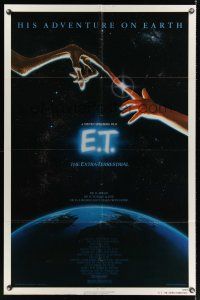 5p274 E.T. THE EXTRA TERRESTRIAL 1sh '82 Steven Spielberg classic, John Alvin art!